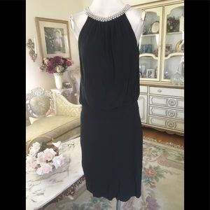 WHBM halter embellished neckline dress size M